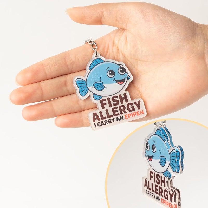 EliteSign Allergy Keychain Set for Kids/Adult – 2Pack with Epipen & Inhaler Inside Tags, Asthmatic, Milk, Nut - Image 4
